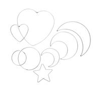 HEATSHAKING 8pcs Dream Catcher Metal Rings Set Multi-shape Iron Hoops for DIY Garland Wreath and Craft Making Including 10cm Heart 20cm Heart 10cm Star 8cm 12cm Circle Frames Suitable for Home