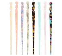 HEATSHAKING 8Pcs Vintage Tortoise Shell Hair Sticks for Women Lightweight Hair Bun Chopstick Hairpins for Teens for Secure Updo Styling and Everyday Use