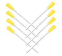 HEATSHAKING 8pcs Yellow Triangle Iron Mallets Set Stable Hammer Heads and Metal Plastic Construction for Protecting the Instrument, for Hand Percussion and Musical Education