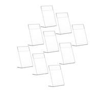 HEATSHAKING 9pcs Acrylic L-Shaped Sign Holder Display Stand Slanted Design for Displaying Price and Message, Desktop Menu Holder Beautiful Appearance for Retail Store Or Event Use