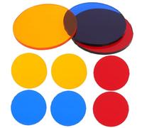 HEATSHAKING 9pcs Circular Plastic Sheets Light Gels Kase Filters Projector Night Light