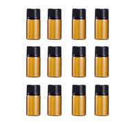 HEATSHAKING Amber Glass Bottles Portable and Small Sample Bottles 5ml 30 Pcs with Black Lid for Essential Oil Storage for Travel Kit and Chemistry Chemicals