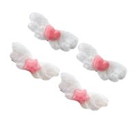 HEATSHAKING Angel Wing Hair Clips Cute 4pcs White Cloth and Metal Material Hair Accessories Multiple Uses for Teens and Women
