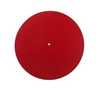 HEATSHAKING Anti-static Turntable Platter Mat Red Record Pad Durable Wool Slipmat for Vibration Reduction and Optimal Sound Quality Compatible All Turntables