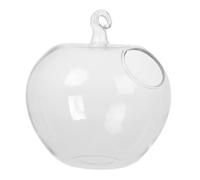 HEATSHAKING Apple Shaped Glass Fish Tank Clear Desktop Aquarium Planter Hydroponic Vase for Indoor Plants Decor for Office Living Space