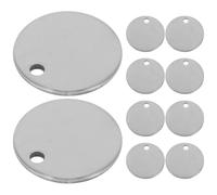 HEATSHAKING Blank Dog Tag Pendants Suitable for Pet Identification and Engraving Stainless Steel Round 10pcs with Smooth Surface Sturdy Metal Stamping Tags for DIY Crafts