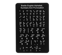 HEATSHAKING Braille Learning Board Comprehensive Learning Aid with Raised Tactile Dots Black Aluminum-Plastic Panel Educational Tool for Beginners for Blind and Adults at Homes and Community