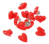HEATSHAKING Brooch Pins Embellishes Outfit for Women Red Heart-shaped 12pcs Resin Material, Easy to Take Valentine’s Day Gift for Festival Parties and Daily Life for Mother and Wife