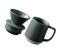 HEATSHAKING Ceramic Coffee Filter Cup with Milk Filter Hand Brewed Coffee Mug for Home Use Green Porcelain Suitable for Tableware