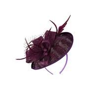 HEATSHAKING Chic Deep Purple Flower Veil Hair Band for Women Elegant Headwear Accessory for Parties Weddings and Photoshoots Durable Design for Friends
