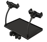 HEATSHAKING Clamp Sound Tray with Phone Holder Multi Function Microphone Stand Shelf Clip Accessory Tray for Music Stands Prevents Items From Falling Compatible