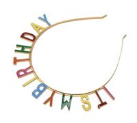 HEATSHAKING Colorful Alloy Birthday Hair Band Alphabet Design, Decorative Hair Accessory That Adds Happy Ambience for Birthday Celebration and Party