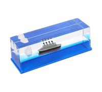 HEATSHAKING Creative Cruise Ship Never-sinking Boat Decoration Desk Ornament Fluid Drift Bottle Acrylic and Water Material Swinging on Movement, Living Room or Nightstand Gift for Men