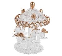 HEATSHAKING Cute Carousel Ornament Miniature Carousel Statue 2.8x2.17 in Crystal Rotating Silent-driven Desktop Decoration for Shelf and Desktop Home Decor