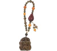 HEATSHAKING Decorative Prayer Beads Chain Made from Green Sandalwood with Pi Yao Pendant Not Easy to Scatter and Convenient to Carry, Hanging Ornament for Home Décor Or Meditation