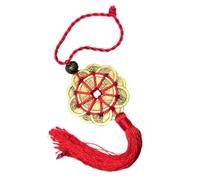 HEATSHAKING Delicate Alloy and Polyester Material with Bead and Lanyard Copper Pendant Car Hanging Decoration Suitable for Rear View Mirror Or Wall, Auto Back Mirror Charm