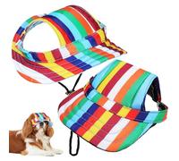 HEATSHAKING Dog Baseball Hats Two-hole Design, Oxford Cloth and Canvas Material and 2 Pcs round Brim Lovely Look Pet Caps for Outdoors Suitable for Small and Large Dogs
