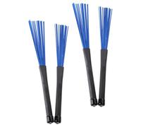 HEATSHAKING Drum Brushes Balanced Design for Jazz Drumming 2 Pairs Blue Nylon with Comfortable Handles 9 Inches Long, for Snare Drums and Live Stage Performance