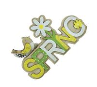 HEATSHAKING Easter Table Centerpiece Wood Ornament Unique Indoor Decoration for Boys and Girls Festive Floral Letter Design for Home and