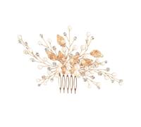 HEATSHAKING Elegant Golden Bridal Hair Comb for Women, Zinc Alloy Material, Compact and Lightweight Design, for Dance Party and Evening Parties, Classic and Convenient to Wear Hair Decoration