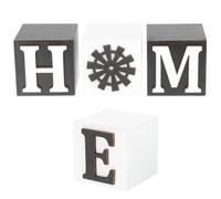 HEATSHAKING Farmhouse Decorative Blocks and Your House Decor Rustic Style 4pcs Made of Density Board, Lightweight Cube Ornaments to Create A Cozy Atmosphere for Bookshelf Decoration