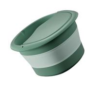 HEATSHAKING Folding Foot Bath Basin with Lid Green Foldable Foot Soak Bucket for Home Use and Relaxation Tub Suitable for Adults and Leg Soaking