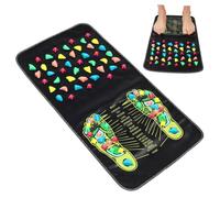 HEATSHAKING Foot Massage Mat with Pebble Stones Rectangular Foot Sole Massager Pad for Home Use Acupressure Body Care Tool