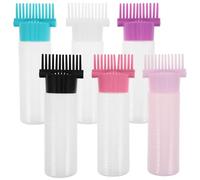 HEATSHAKING Hair Dye Comb Applicator Bottles Hair Root Comb Color Applicator Bottles for Even Distribution 6pcs and Easy Precise Application Material and Home Use