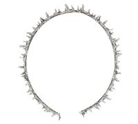 HEATSHAKING Halloween Thorn Crown Hairband Silver Spiky Tiara Headpiece for Women Adult Cosplay Party Accessories Gothic Queen Headwear