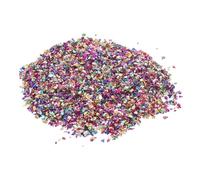 HEATSHAKING Irregular Iridescent Glass Nail Art Stones 200g DIY Manicure Epoxy Fillers Mixed Color Crushed Glass Charms for Nail Salon Accessories and Art Crafting