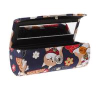 HEATSHAKING Japanese Style Lipstick Holder Mini Portable Lip Gloss Case with Mirror PU Delicate Lipstick Container for Travel Parties