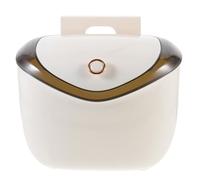 HEATSHAKING L White Plastic Wall Mounted Hanging Trash Can with Lid