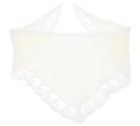 HEATSHAKING Lace Triangle Headscarf for Women with Delicate Floral Design, Multi-way Wearing Cloth Bandana Scarf in Beige, Stylish and Elegant Hair Accessory for Daily Use