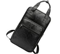 HEATSHAKING Large Capacity Drumstick Bag for Dumb Drumsticks and Mallets with Sturdy Pu and Foam Material, Black Drum Mallets Carry Bag Suitable for Band and Studio Use
