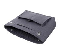 HEATSHAKING Large Capacity Felt Makeup Organizer Bag with Multi-Space Design and Metal Details, Multipurpose Cosmetic Storage Case Suitable for Indoor Use Or as A Purse Organizer