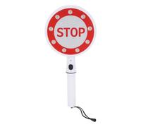HEATSHAKING LED Double-Sided Go/Stop Traffic Paddle Sign Battery-Powered Handheld Warning Light Stick for Road and Parking Control Emergency Use (No Battery Included)