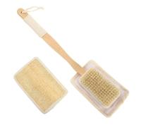 HEATSHAKING Loofah Bath Brush with Long Handle Back Scrubber for Men Massage Skin Comfortable Touch Natural Loofah Sponge and Wood Suitable for Shower Bathing