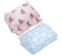 HEATSHAKING Makeup Bag and Cosmetics Pouch 2pcs Small No Zipper Purse Organizer with Leaf and Heart Print for Women Travel and Everyday Use