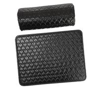 HEATSHAKING Manicure Hand Pillow and Cushion Set, 2pcs Black Pu Leather Nail Art Wrist Cushion Pad for Professional Nail Techs, Salon Use Comfortable Hand Rest Mat with Detachable Cover
