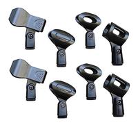 HEATSHAKING Microphone Clips Plastic Spring-loaded Universal Black 8pcs with Adjustable Clip for Stage Microphone Stand, Suitable for Indoor and Outdoor Performances