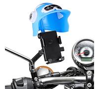 HEATSHAKING Motorcycle Phone Mount with Adjustable Waterproof Sunshade Hat and Anti-shake Clamp, Wide Compatibility Smartphone Holder for Bike and Outdoor Riding Use