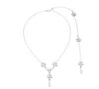 HEATSHAKING Necklace Workmanship Pendant Simple Fine, Back Fashion and Elegant Silver Crystal with Unique Drop Jewelry for Wedding Bridal Women, for Daily Use and Wedding Occasions