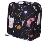 HEATSHAKING Portable Nylon Sanitary Napkin Holder Bag with Lovely Cartoon Patterns, Compact Storage Pouch for Keys and Diapers, for Travel and Daily Use