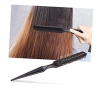HEATSHAKING Professional Wig Brush 2pcs Black Airbag Tail Comb for Hair Extensions Styling and Detangling Synthetic Wigs for Women and Girls