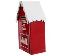 HEATSHAKING Red Metal Santa Mailbox Wall Mounted Post Box for Christmas Decorations Interactive Letters to Santa and Valentines Card Holder DIY Craft Box for Festive Donation for Indoor