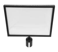 HEATSHAKING Retractable Belt Stanchion Sign Holder with Metal Frame, Easy to Attach and Remove, Delicate Black Portrait Display for Queue Management and Crowd Control in Airports or Events