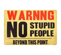 HEATSHAKING Retro Style Iron Garden Ornaments Outdoor Caution Signs with Large Bold-type Letters Visible from A Distance for Yard Decoration