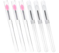 HEATSHAKING Silicone Lipstick Applicators with Cover Lip Brushes 6pcs Portable and Dustproof Makeup Tools for Plump and Even Lip Colour Application for Daily Use