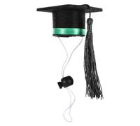 HEATSHAKING Small Pet Graduation Cap for Mice and Hamster with Tassel Green Felt Mini Graduation Hat Lightweight and Comfortable to Wear and Party Photos