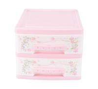 HEATSHAKING Small Two-layer Cosmetics Storage Box with Drawer Structure Made of Sturdy Pp, Compact Design for Organizing Dressing Table and Storing Nail Polish and Cotton Swabs on Desktop